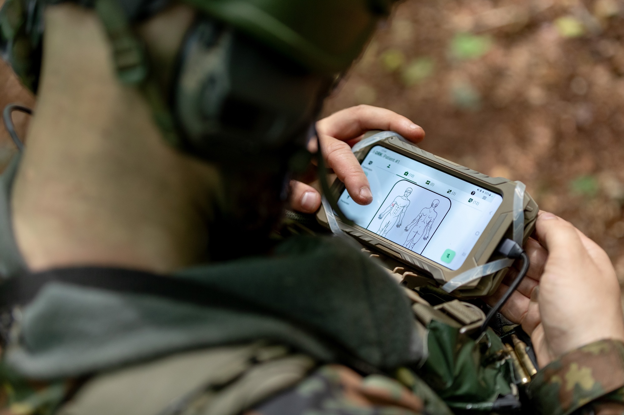 chain of Survival: The spoken information is automatically transferred to standard medical documentation. Photo: German Armed Forces / Patrick Grüterich