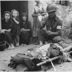 Fig. 2: Plasma transfusion of a wounded soldier in World War II ­(Sicily, August 9, 1943)