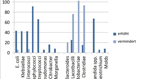 Veränderungen der Mikrobiota bei Patienten mit chronischer Sinusitis im Bundeswehrkrankenhaus Ulm (n = 222)