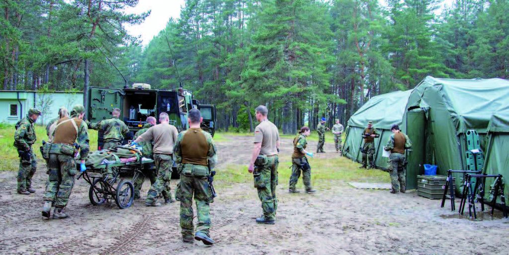 Teamtraining bei der Patientenübergabe in Litauen während der Übung „Grand Eagle II“ 2025
