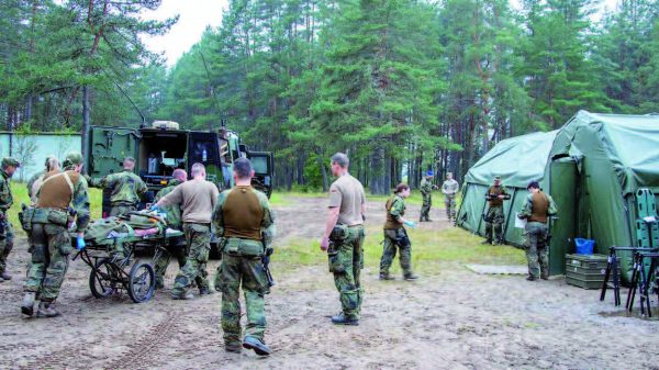 Teamtraining bei der Patientenübergabe in Litauen während der Übung „Grand Eagle II“ 2025