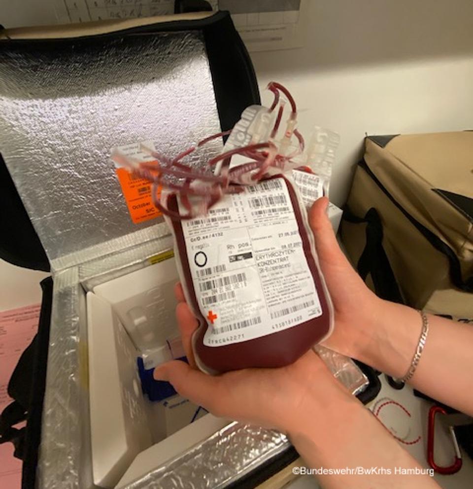 Typisches Beispiel eines Erythrozytenkonzentrates Blutgruppe 0...