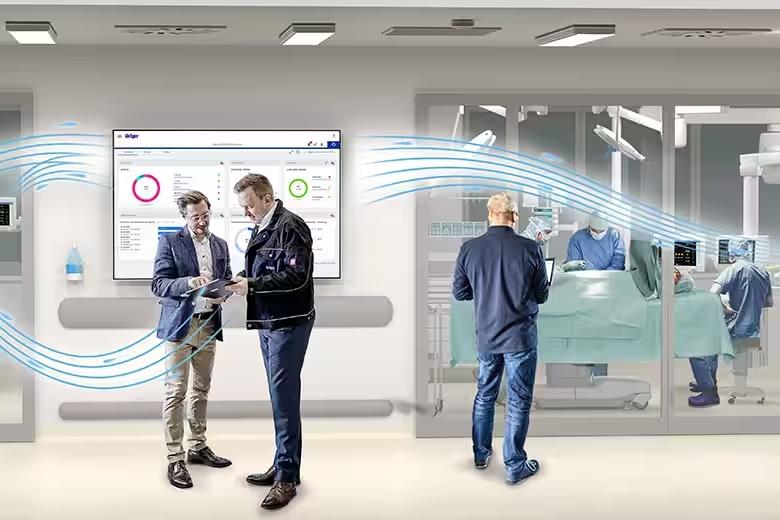 Gerätestatus und Nutzungshäufigkeit aller verbundenen Dräger Medizingeräte...