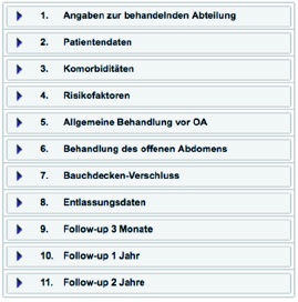 Abbildung 7: Kategorien des Laparostomaregisters