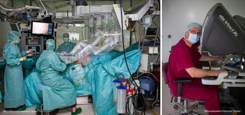 Da Vinci®-Operationssystem, bestehend aus Patientenwagen, Videosystemwagen und...